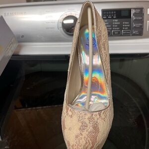 Paprika Lace Beige Heels